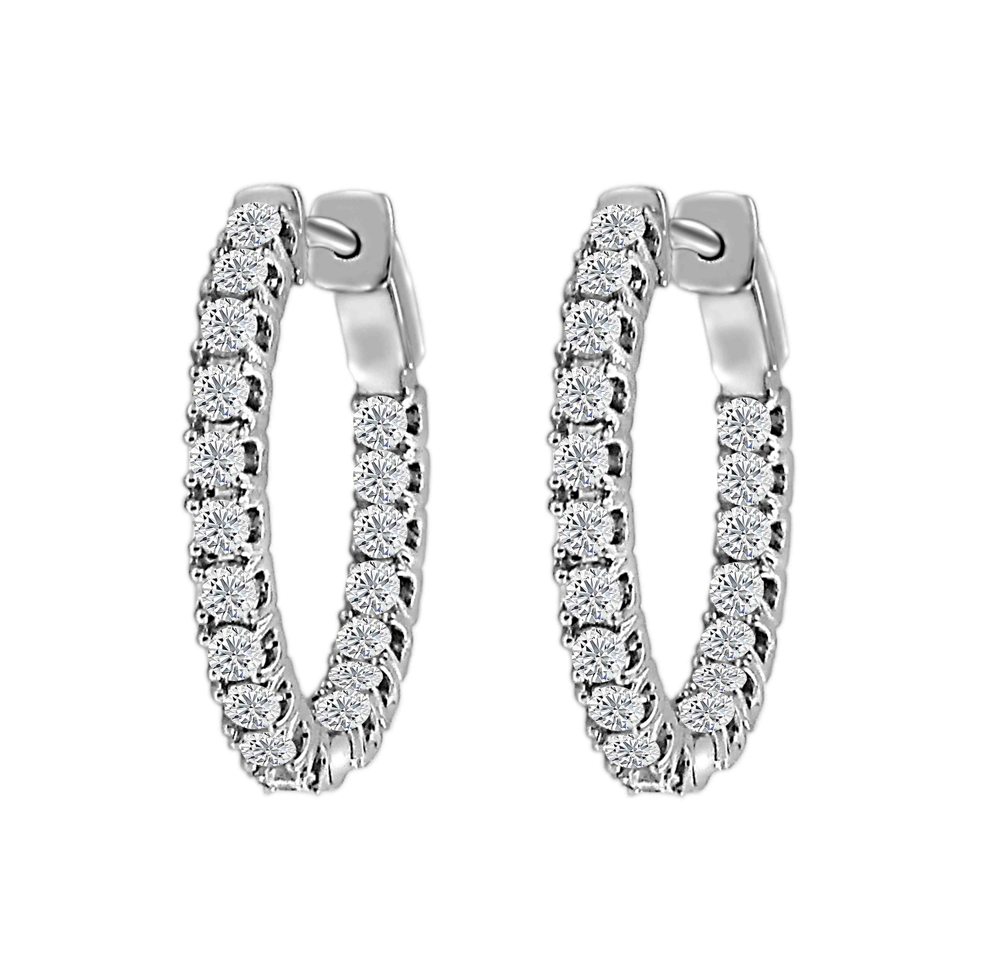 Huggie Hoop Inside Outside Lab Created Diamond Earrings ER30A200MM26